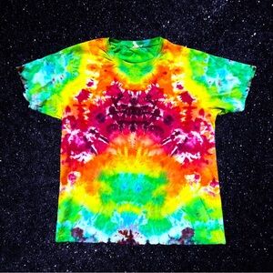 Organic Cotton Reiki Infused Tie Dye Mens Psychedelic Rainbow Mindscape T Shirt